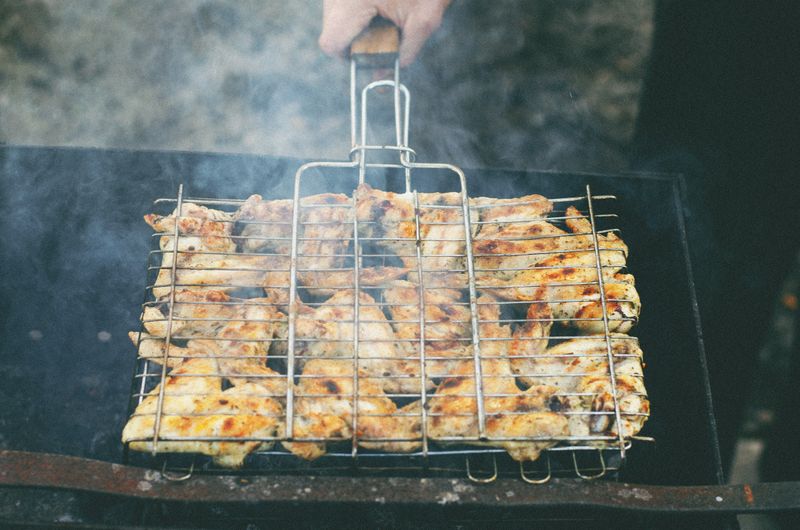 BBQ Chicken punch pizza with smoky sauce and caramelized onions