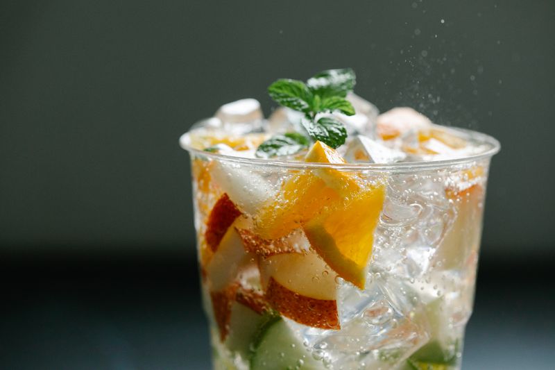 Fresh lemonade with mint and citrus slices