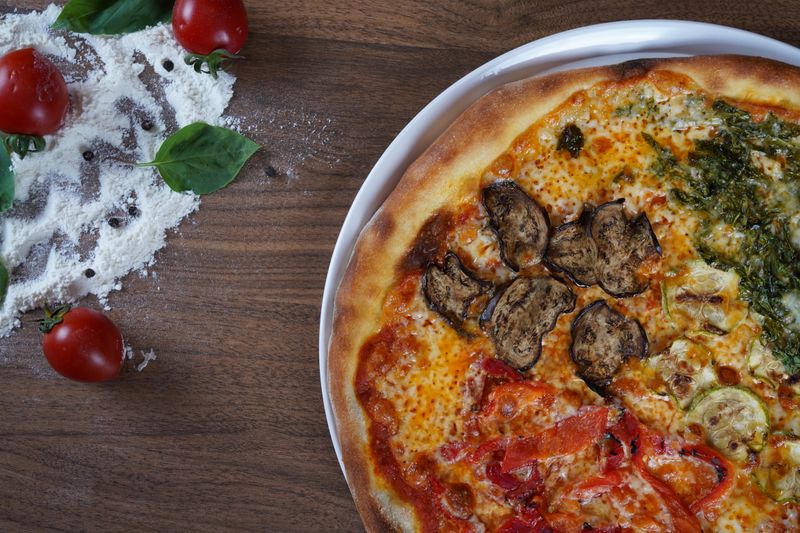 Veggie Supreme punch pizza with garden fresh toppings